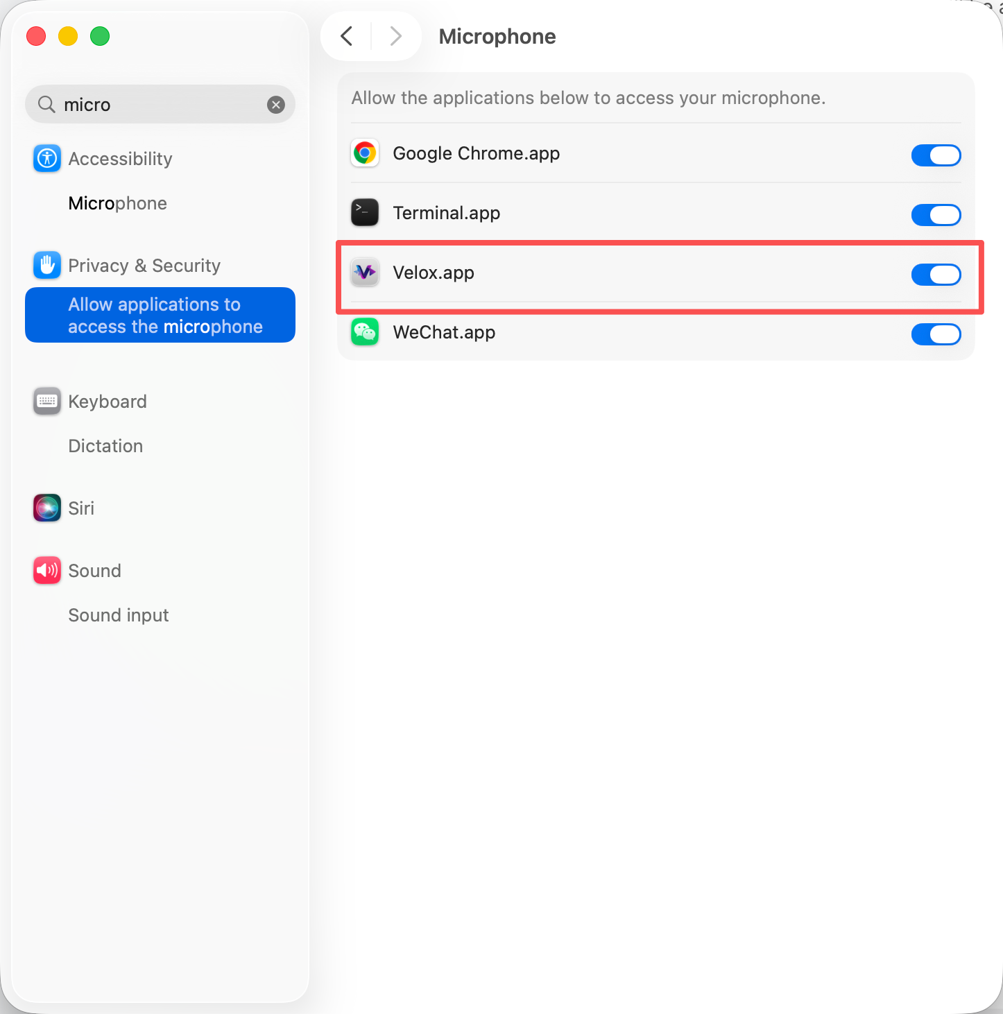 Microphone Permission Dialog